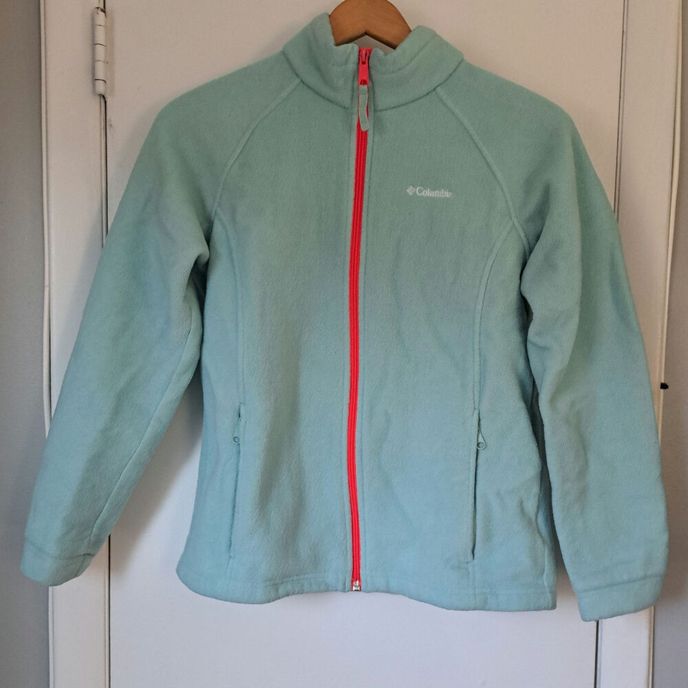 Columbia Full Zip Fleece Jacket Teal  Girl's XL - Picture 1 of 9